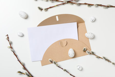 Spring holiday - Easter, concept of Easter with willowの写真素材