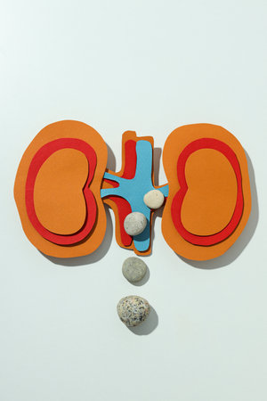 Kidneys on a light background, for National Kidney Month.の写真素材