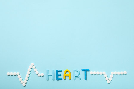 The concept of hormonal pills for the heart.の写真素材