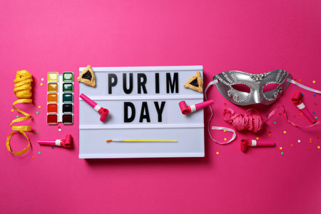 A mask with traditional cookies for the day of Purim.の写真素材