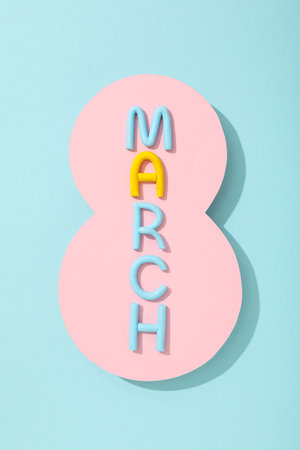 Paper number eight, with the inscription Marchの写真素材