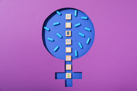 The concept of treatment with hormonal drugs.の写真素材