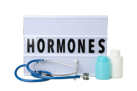 PNG, hormone drugs concept, isolated on white background.の写真素材