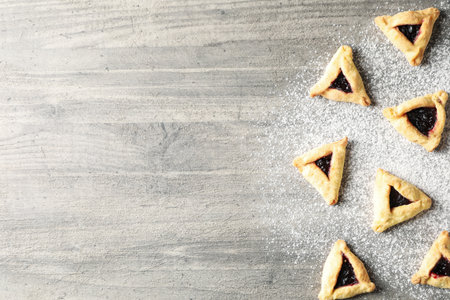 A mask with traditional cookies for the day of Purim.
