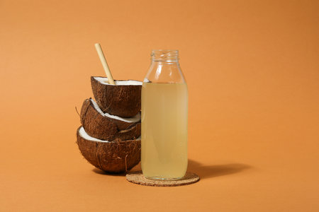 Coconut water, concept of tasty and natural coconut drink