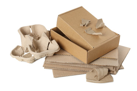 PNG, Cardboard, recycle concept, isolated on white background
