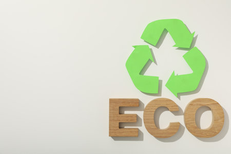 Material recycling sign with the word eco