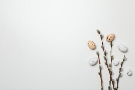 Spring holiday - Easter, concept of Easter with willowの写真素材