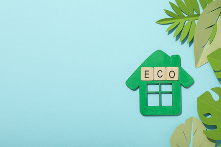 Decorative green house with the word eco