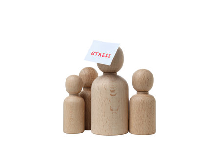 PNG, human figure, stress state concept, isolated on white background.の写真素材