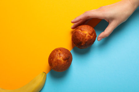 Tasty food with banana, concept of tasty food with bananaの写真素材