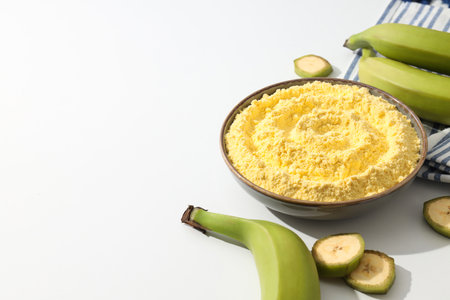 Banana flour, concept of cooking food, tasty banana flourの写真素材