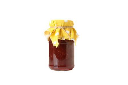 PNG, Glass jar with fig jam, isolated on white background