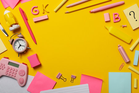 Office attributes on the table, top view.