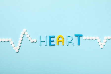 The concept of hormonal pills for the heart.の写真素材