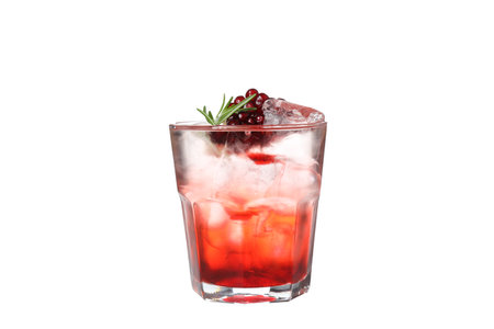 PNG, Cocktail with fresh pomegranate, isolated on white backgroundの写真素材
