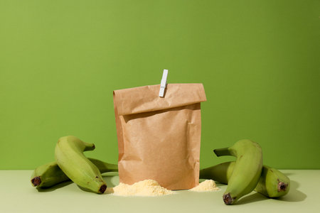 Banana flour, concept of cooking food, tasty banana flourの写真素材