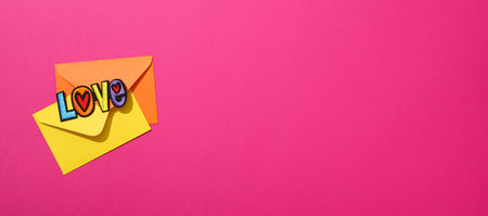 LGBT parade concept, holiday symbols on pink background.の写真素材