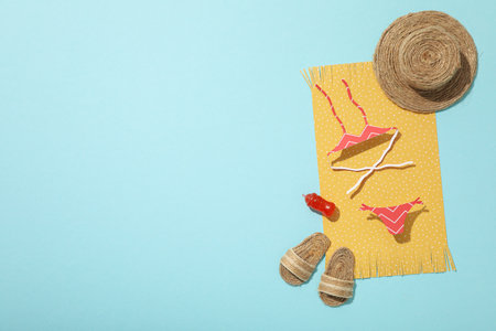 Swimsuit and other accessories for a summer trip to the sea.