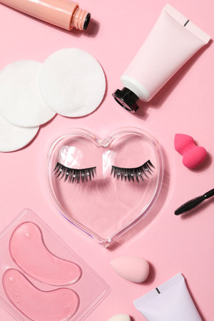 False eyelashes, concept of different makeup accessoriesの写真素材