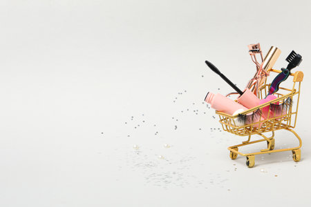 False eyelashes, concept of different makeup accessoriesの写真素材