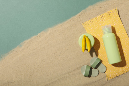 The concept of summer holidays, a place to rest on the beach.