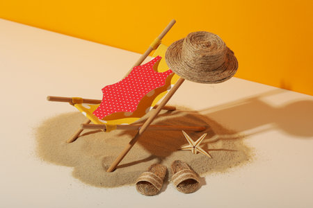 Swimsuit and other accessories for a summer trip to the sea.の写真素材