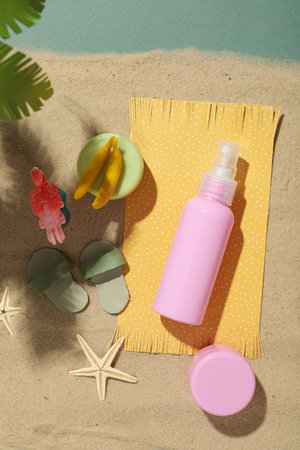 The concept of summer holidays, a place to rest on the beach.