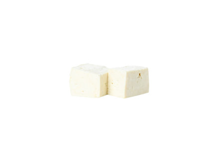 PNG,Cubes of tofu, isolated on white backgroundの写真素材