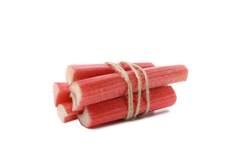 PNG,Rhubarb stalks, isolated on white backgroundの写真素材