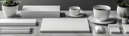 A home office interior with a workplace and an office, created with the help of generative AI...