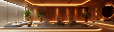 A place for relaxation with natural scenery, created with the help of generative AI technology.の素材