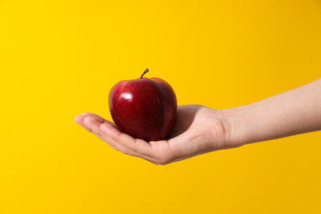 Red apple, concept of fresh and healthy foodの写真素材
