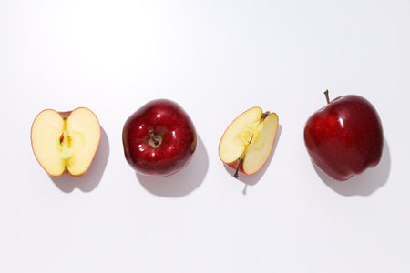 Red apples, concept of fresh and healthy foodの写真素材