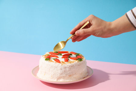 Carrot cake, concept of tasty sweet food, tasty dessertの写真素材