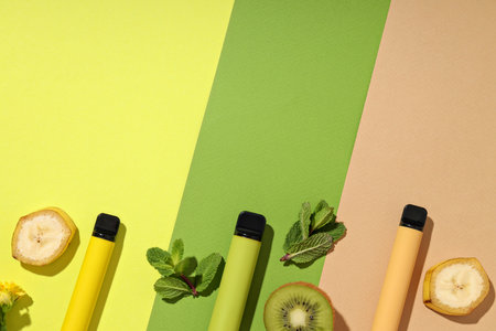 Electronic cigarettes with fresh kiwi and banana