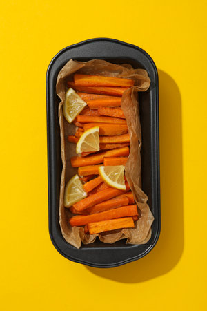 Fried carrot, concept of tasty fried food