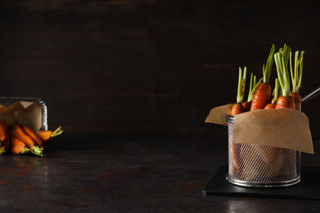 Fried carrot, concept of tasty fried foodの写真素材