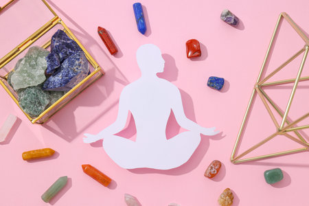 Magic crystals, spiritual esoteric practice for relax
