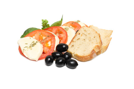 PNG, Salad Caprese, isolated on white backgroundの写真素材