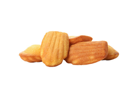 Madeleine cakes, isolated on white background