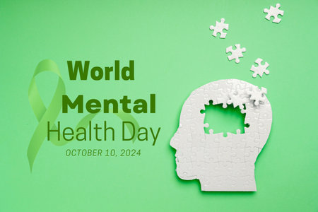 World Mental Health Day, created using Generative AI technology.の写真素材