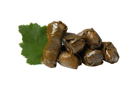 PNG,Dolma with herbs, isolated on white backgroundの写真素材