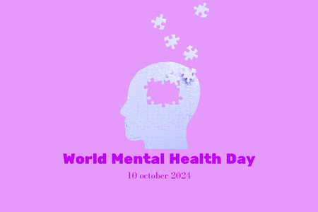 World Mental Health Day, created using Generative AI technology.の写真素材