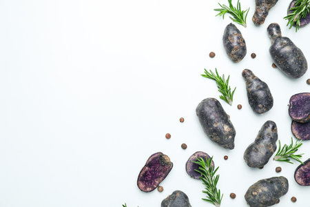 Concept of unusual vegetable - purple potato vegetableの写真素材