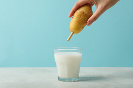 Potato milk, concept of fresh and healthy drinkの写真素材