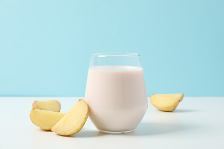 Potato milk, concept of fresh and healthy drinkの写真素材