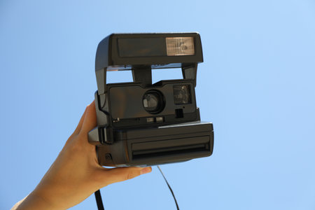 Retro camera, photo shooting on retro camera