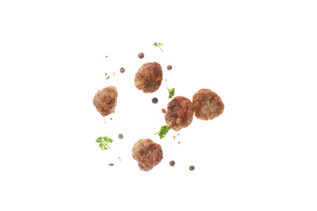 PNG, meatballs, isolated on white background.の写真素材