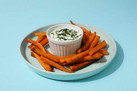 Fried carrot, concept of tasty fried foodの写真素材